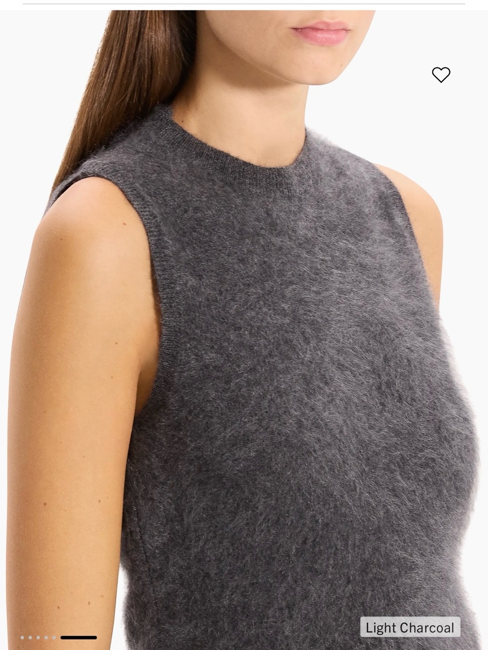 Theory Light Charcoal Cashmere Knit Tank